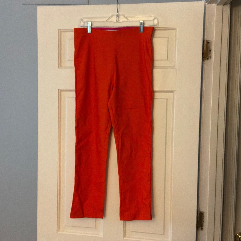 Gretchen Scott Orange Pull On Pants Small Bright Preppy Coastal Travel Colorful
